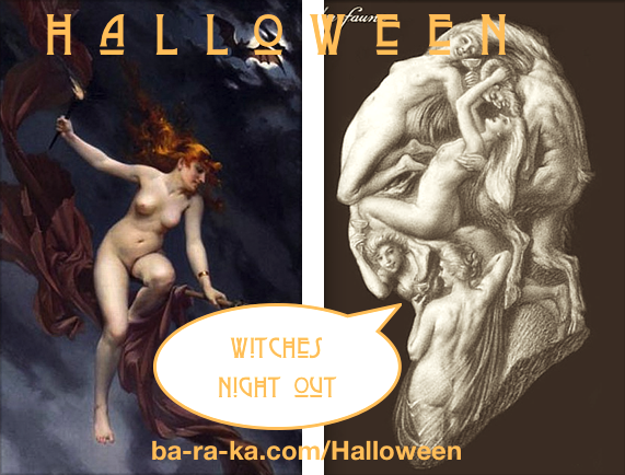 classic paintings + metamorphic illusions - Halloween Witches Night Out 